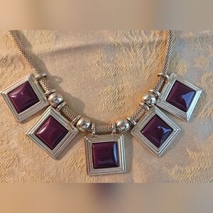 Vintage Topaz Geometric Pendant Necklace